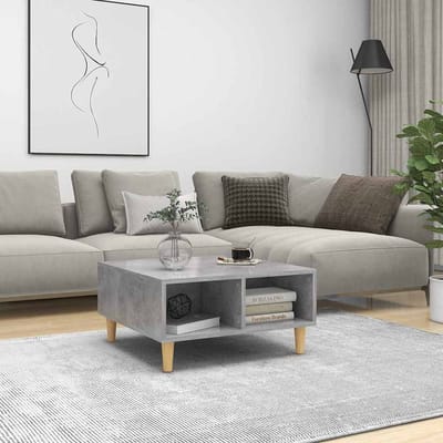 vidaXL - Salontafel - 60x60x30 - cm - bewerkt - hout - betongrijs