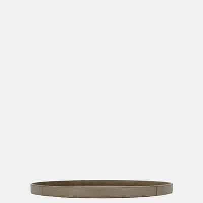 Chamada Merel leren dienblad rond croco M taupe