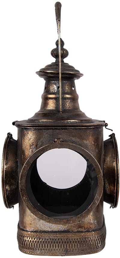 Clayre & Eef Lantaarn 23x23x48 cm Bruin Metaal