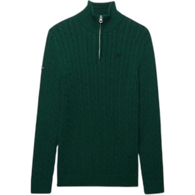 Demi-zip trui in gedraaid breisel Superdry Preppy