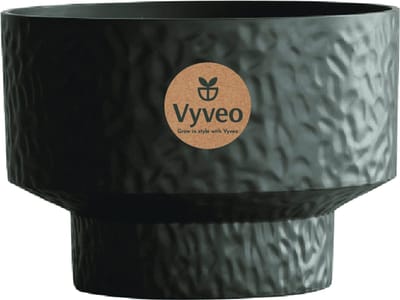 Vyveo - Bloempot Luno - 32x24 - Zwart - Bloempot voor binnen en buiten - Lichtgewicht - Breukbestendig - Vorstbestendig - UV-bestendig