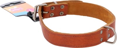 Adori Halsband Vetleder Met Print Cognac - Hondenhalsband - 55x2.5 cm