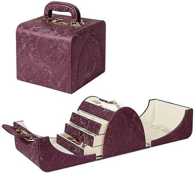 Sieraden Organizer Box - Opbergdoos Accessoires - Sieraden Opbergen - Digitaal Codeslot - 23 x 22 x 22 cm - Rood