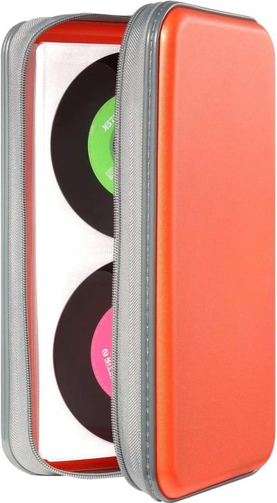 96-Inhoud Draagbare DVD-Harde Plastic Hoeshouder - CD Organisator Portemonnee - Beschermende DVD-Opslag (Oranje)