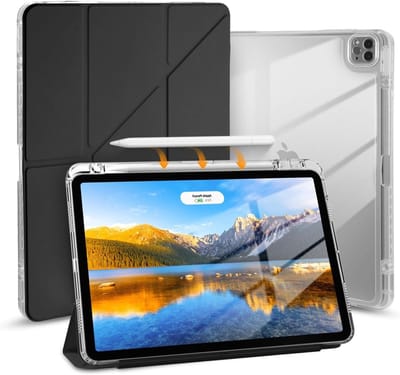 Verwijderbare Magnetische Beschermcase voor iPad met Penhouder, Auto Wake/Sleep, Drievoudige Vouwstand, Geschikt voor 13 Inch iPad Air, Zwart, Duurzaam en Stijlvol Ontwerp