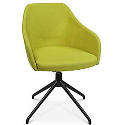 Conferentiestoel Topstar Sitness Life 2.1, draaibaar/zitting in hoogte verstelbaar, armleuningen, B 350-480 x D 460 x H 460-490 mm, 4-poots onderstel, aluminium zwart mat & stof, geel
