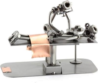 sculptuur fysiotherapeut beroepen beeldje - metaal 15x8x7 relatiegeschenken