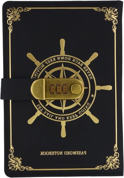 Vintage Notitieboek met Slot, Herbruikbaar, A5 Formaat, PU Leer, 200 Pagina's, Geschikt voor Volwassenen en Kinderen, Creatief Schrijven en Journaling, 21 x 14.8 cm, Zwart