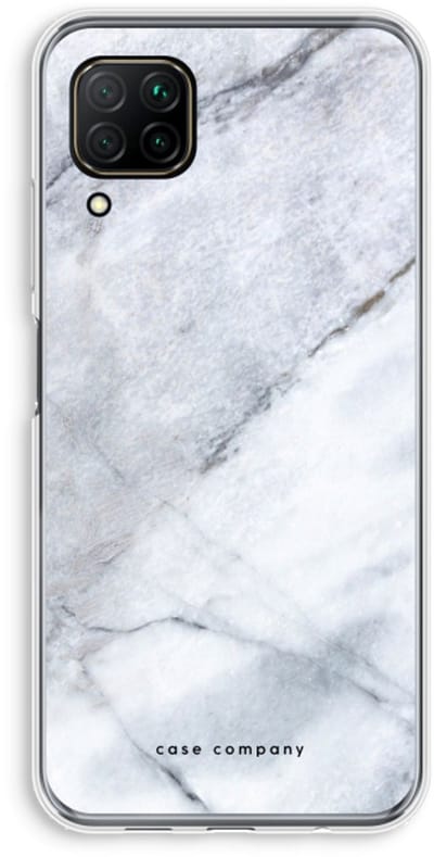 Case Company® - Hoesje geschikt voor Huawei P40 Lite hoesje - Witte marmer - Soft Cover Telefoonhoesje - Bescherming aan alle Kanten en Schermrand