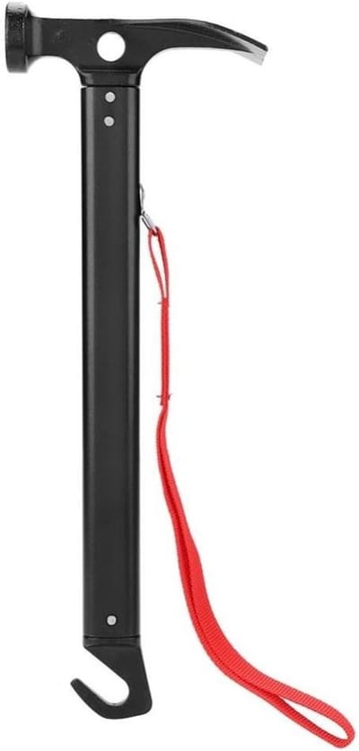 Lichtgewicht campinghamer van aluminiumlegering met riem, ideaal voor kamperen en outdoor activiteiten