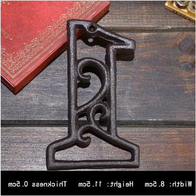 Huisnummer Gietijzer - Adrescijfer - Huisdecoratie - Roestvrij en Weerbestendig - 11.5cm - Zwart