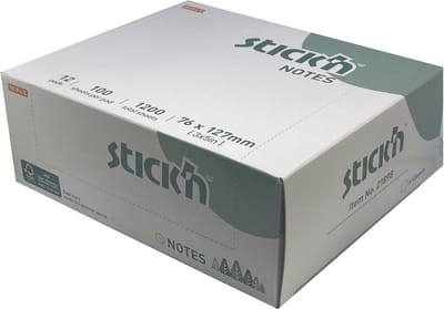Stick'n Sticky Notes - FSC - 76 x 127 mm - 12 stuks - 1200 memoblaadjes