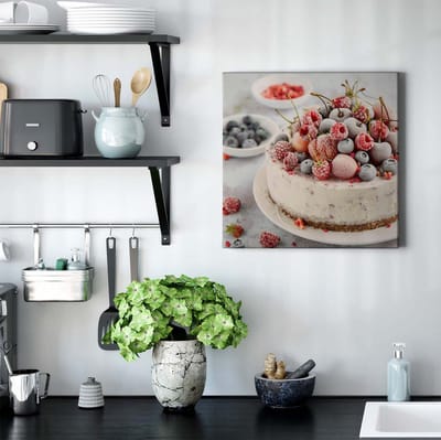 Canvas print DD123284 PieWithBerries A.S. Création 0,5 x 0,5 m Beige / Creme Kantoor Hal/Gang Keuken Slaapkamer Woonkamer