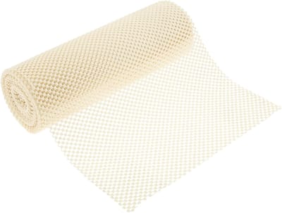 Antislipmat voor Kasten en Lades - 30 x 150 cm - Ladebekleding - Keukenlade Beschermer - Multifunctionele Ladematten Gaas - Hittebestendige mat - Voor Dienblad, Vloer, keukenkastjes, opbergruimte, bureaus - Voor Keukenlade en onder Tapijt - Beige