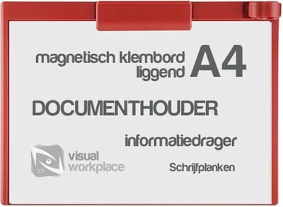 Klembord magnetisch A4 (liggend) - Rood