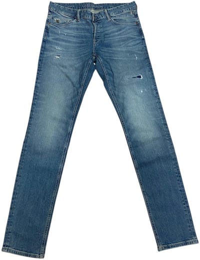 Cast Iron - RISER SLIM SOF- Mannen - Wit/Blauw - Maat W35 X L36