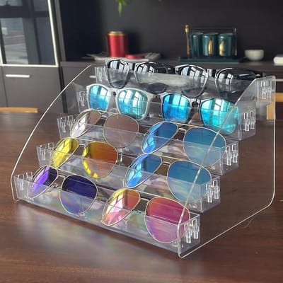 Acryl Zonnebril Organizer - 10 Stuk Brillen Display Case met 5 Tiers