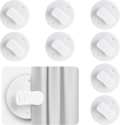 8 Stuks Douchegordijn Clips, 5.8 cm Bescherming, Waterdichte Bevestiging en Windbestendige Oplossing voor Douchegordijnen
