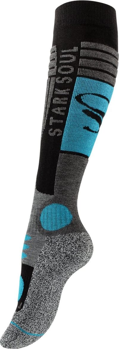 2 paar ski- en snowboardkousen - Stark Soul - Zwart/Turquoise - Maat 39/42