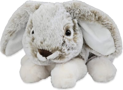Inware pluche konijn/haas knuffeldier - grijs - liggend - 24 cm - Dieren knuffels