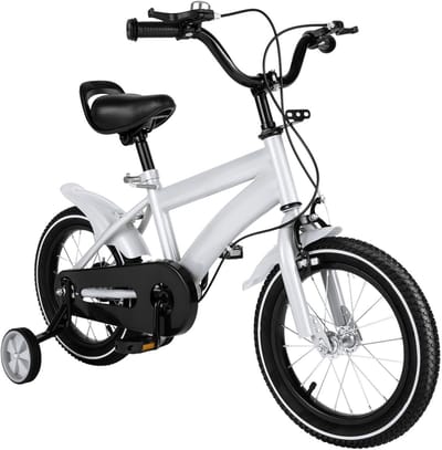 Kinderfiets - Loopfiets - Eerste fietservaring - Met zijwieltjes - 14 inch - Wit