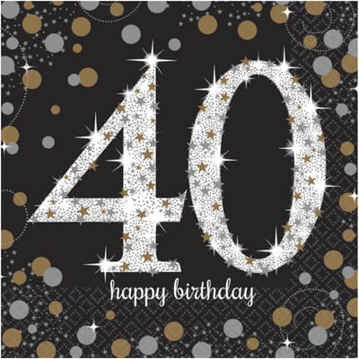 Amscan - Sparkling Celebrations - Servetten 40 Goud (16 stuks)