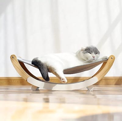 LuxeBass 2-In-1 Katten hangmat | Hangmat kat met optioneel Wiegfunctie | Wiegen of Stabiel