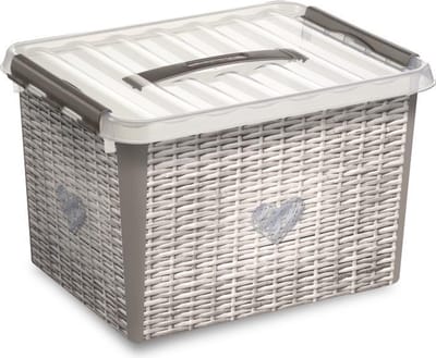 Sunware - Q-line opbergbox 'mand' 22L taupe - 40 x 30 x 26 cm