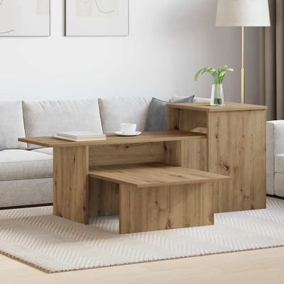 vidaXL - Wandtafel - Artisan - Eiken - 91,5 - x - 35 - x - 38,5 - cm - Bewerkt - hout