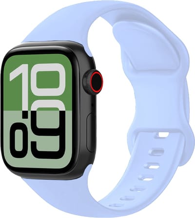 Siliconen Bandje Geschikt voor Apple Watch 1, 2, 3, 4, 5, 6, 7, 8, 9, SE - 38/40/41 mm Bandje Siliconen - Horloge Band Verstelbaar Polsband - Baby Blauw