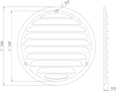 Ventilatierooster - Afdekrooster Muggengaas - Ventilatie Beveiligen - Duurzaam Metaal - 125mm Diameter - Wit