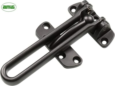 AMIG Kierstandhouder 120mm - Zwart Mat Zamak - Deurketting voor Binnendraaiende Deuren - Inclusief Montageset