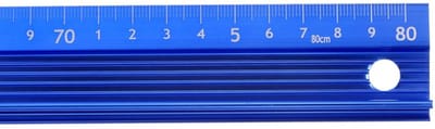 Metalen Liniaal - Meetlat Aluminium - Recht Snijden - Antislip Rand - 80 cm - Blauw