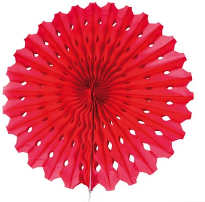 Folat - Papieren waaier rood (45 cm) - Valentijnsdag versiering - Valentijnsdag cadeau - valentijnsdag - Welkom Sinterklaas - Sinterklaas versiering - Sinterklaas intocht - Sinterklaas en Piet -sinterklaas Cadeautjes