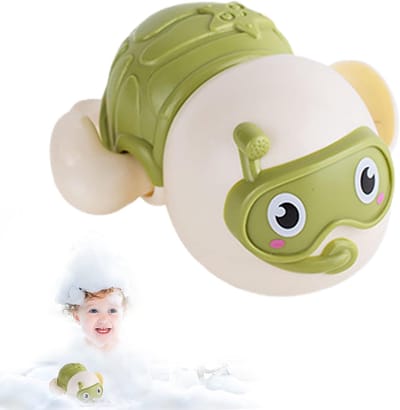 Schildpad badspeelgoed - Drijvend speelgoed - Badtijd entertainment - Opwindbaar mechanisme - 10 cm breed - Groen
