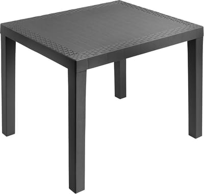 Rechthoekige Tuintafel - 78 x 72 cm - Weerbestendige Kunststof Balkon- en Campingtafel in Antraciet