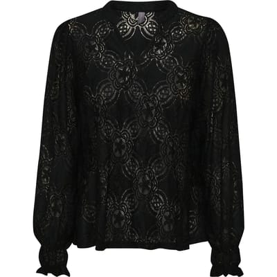 Blouse met lange mouwen Relaxed fit Blac