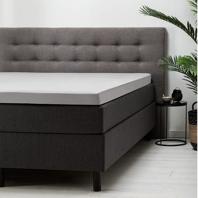 Dekbed-Discounter - Fresh and Co Topper Hoeslaken 90 x 210/220 cm - Verkoelend Katoen - Geschikt voor toppers tot 15 cm hoog - Wasbaar op 30 graden - Kreukvrij en vormvast - Lichtgrijs
