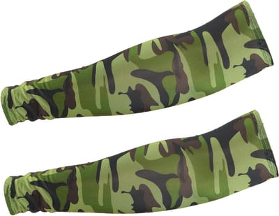 UV-beschermende armbeschermers voor outdoor-activiteiten, antislip en verkoelende armwarmers voor fietsen, basketbal en golf, camouflagegroen