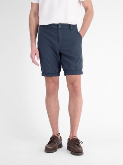 LERROS Comfortabele short van stevig aanvoelend katoen met stretch , Maat: 30 , Kleur: STORM BLUE , 98% katoen, 2% elastaan
