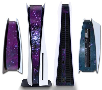 Gadgetpoint - Console Sticker Strip voor PS5, PlayStation 5 - Performance Gaming Skin - Bescherming Accessoires - Heelal - Paars