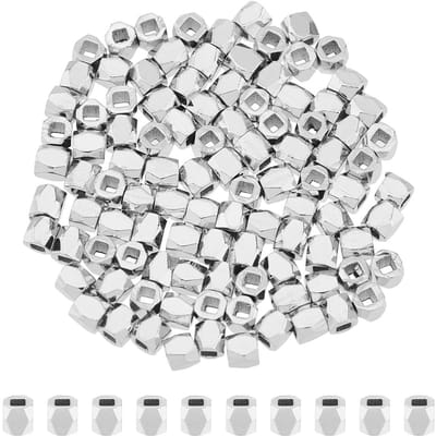 Dailygoods- Spacer Kralen 100 Stuks - 925 Sterling Verzilverd - Facet Kralen - Metalen Kubus - Kleine Messing Kralen - Voor Armbanden/Ringen/Oorbellen Maken