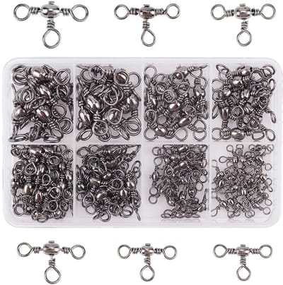 Dailygoody - Vissen Vat Swivels - Triple Vat Swivels - Ideaal voor Trolling - 120 stuks - Meerval Rig - Geschikt voor Zoet- en Zoutwater