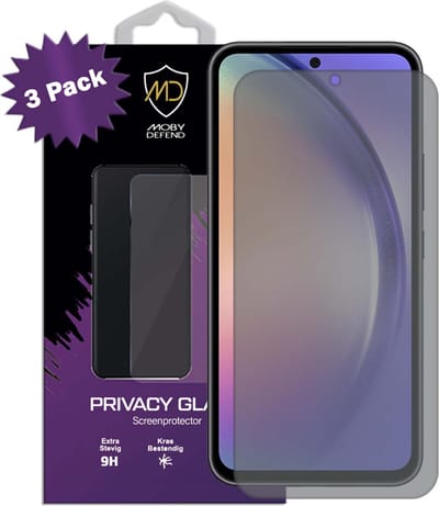3-Pack MobyDefend Screenprotectors - Geschikt voor Samsung Galaxy A54 - Matte Privacy Glass Screensavers