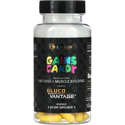 ALPHA LION, Gain Candy, Gluco Vantage, 60 capsules