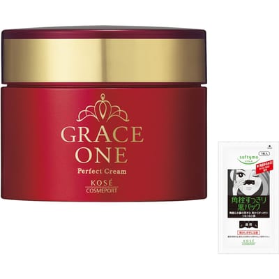Grace One Rijke Hydraterende Crème 100g Bonus 1 Mee-eter Verwijderende Masker voor de Neus KOSE Gevoelige Huid + - - Anti-aging, Hydraterend, Gezicht, beige