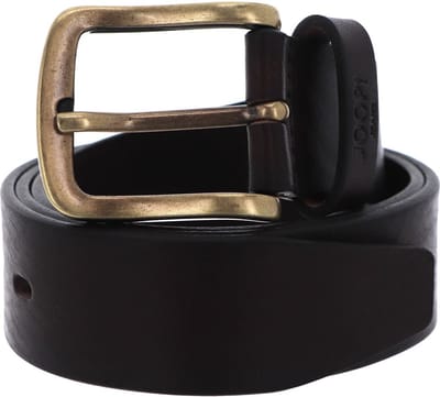 JOOP! Leren Riem Jeans Belt 4,0 CM W85 D`Brown-Messing Donkerbruin