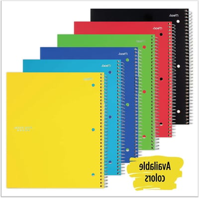 Spiraal notitieboek - Schrijfblok - Studie en werk - Waterafstotende kaft - 100 vel - Diverse kleuren