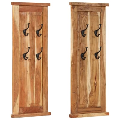vidaXL - Kapstokken - 2 - st - 38x100 - cm - massief - acaciahout