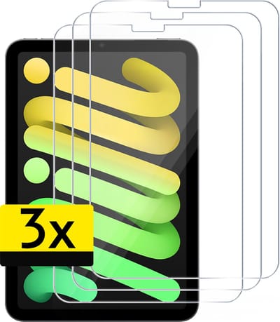 Screenprotector - Geschikt voor Apple iPad Mini 7 (2024) - 8.3 inch - 7e Generatie - 3 Stuks - Extra Sterk - Beschermglas - Gehard Glas - Tempered Glass - Screen Protector